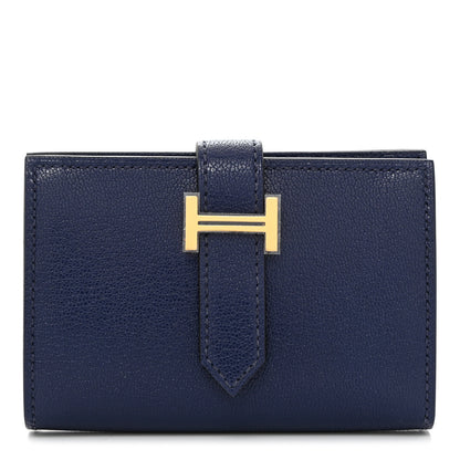 Hermes Chevre Mysore Mini Bearn Wallet Bleu Saphir 1 of 8