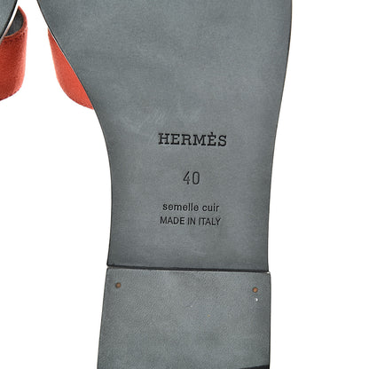 Hermes Suede Goatskin Oran Sandals 40 Rouge Corail 6 of 8