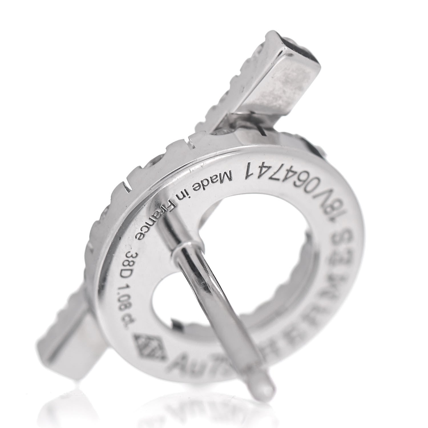 Hermes 18K White Gold Diamond Finesse Earrings 4 of 6
