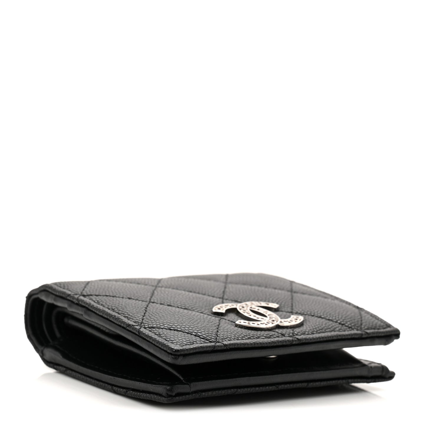 Caviar Quilted Small Bifold Wallet Black