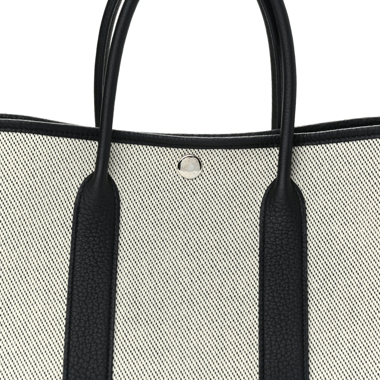 Hermes Twill H Negonda Garden Party 30 TPM Tote Ecru Black 7 of 9