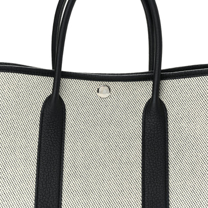 Hermes Twill H Negonda Garden Party 30 TPM Tote Ecru Black 8 of 10