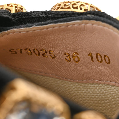 Gucci Canvas Crystal Embellished Espadrilles 36 Black 9 of 10
