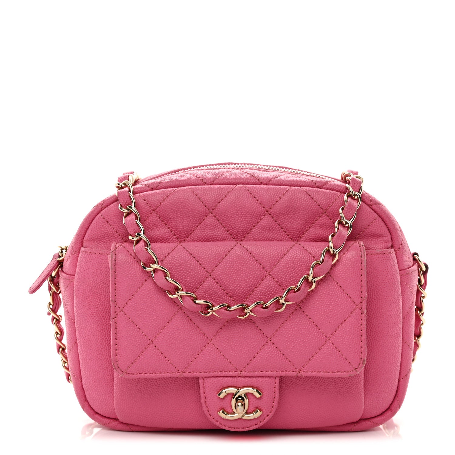 Chanel Caviar Quilted CC Day Camera Case Pink 1 of 13