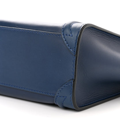 Celine Smooth Calfskin Nano Luggage Ocean Blue Black 9 of 10
