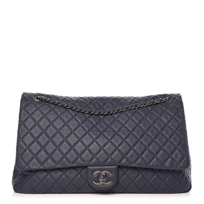 Chanel Calfskin Quilted XXL Travel Flap Bag Navy 1 of 11