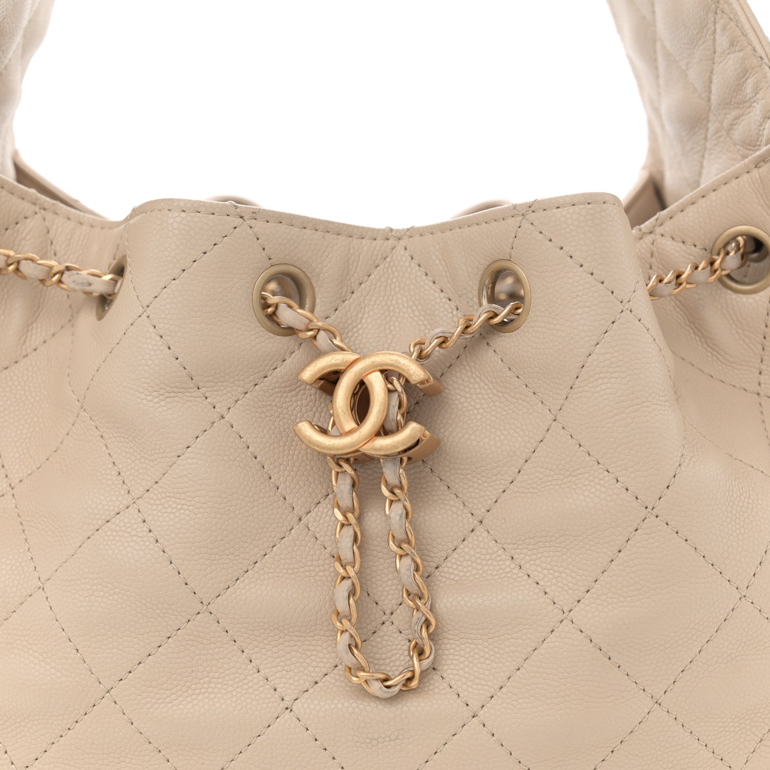 Chanel Caviar Quilted Small Chanel 25 Handbag Beige 8 of 11