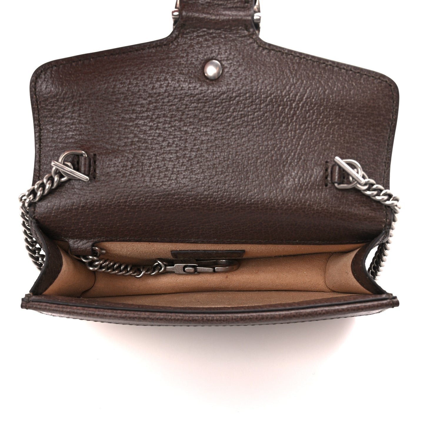 Monogram Jumbo GG Textured Dollar Calfskin Super Mini Dionysus Shoulder Bag Camel Ebony New Acero
