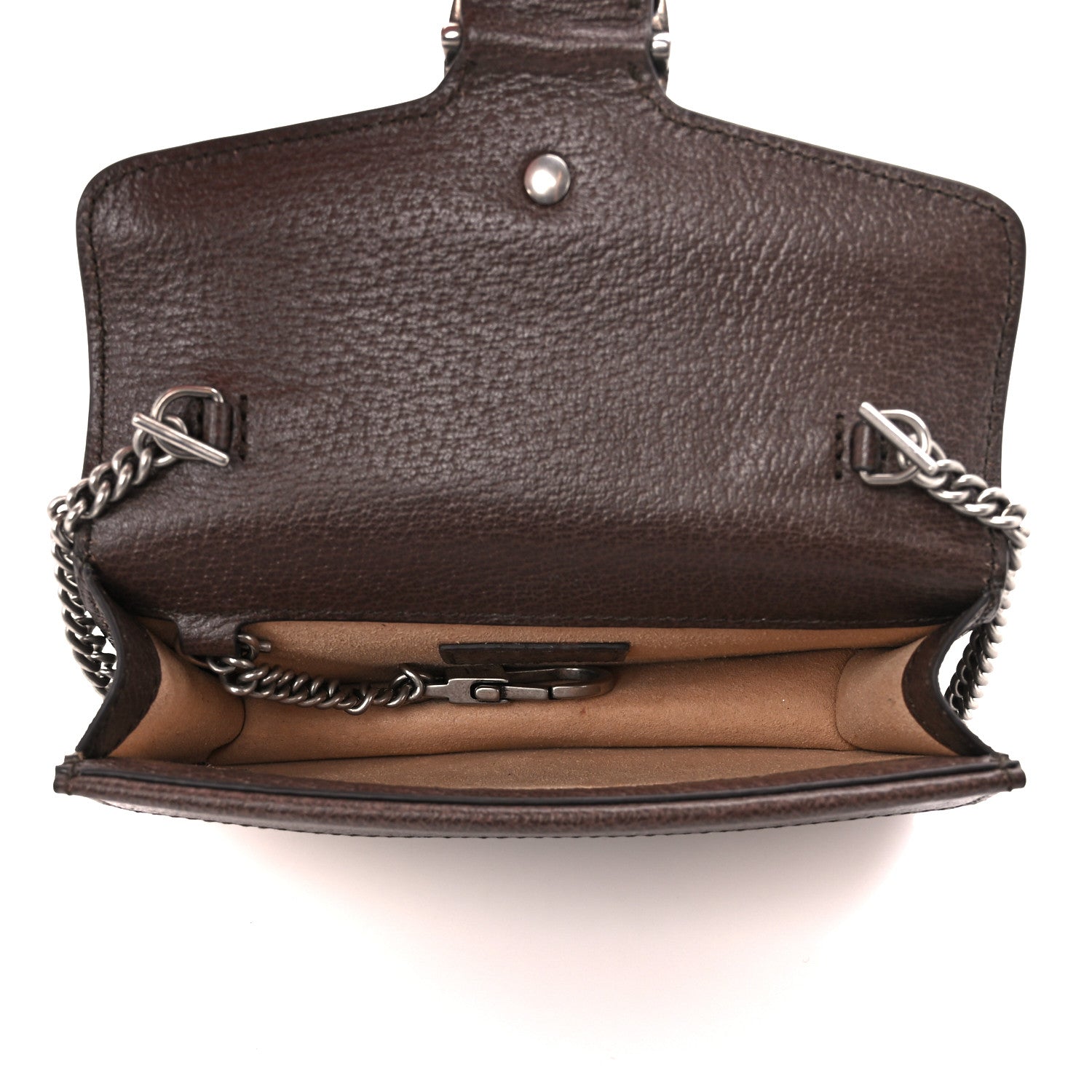 Gucci Monogram Jumbo GG Textured Dollar Calfskin Super Mini Dionysus Shoulder Bag Camel Ebony New Acero 5 of 11