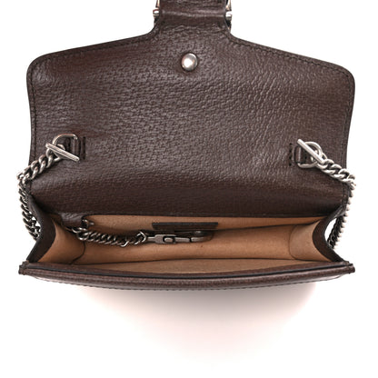Gucci Monogram Jumbo GG Textured Dollar Calfskin Super Mini Dionysus Shoulder Bag Camel Ebony New Acero 5 of 11