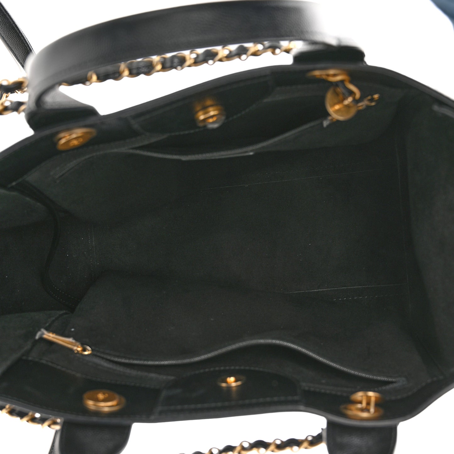 Caviar Small Studded Deauville Tote Black