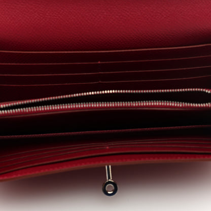 Hermes Epsom Kelly Longue Wallet Rouge Grenat 5 of 6