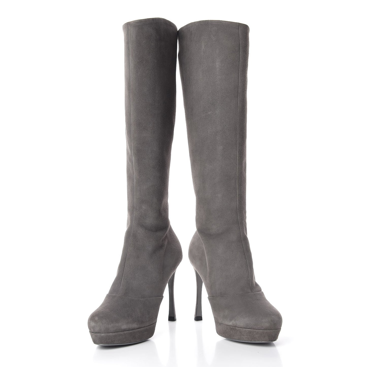 Suede Knee High Boots 38.5 Grey