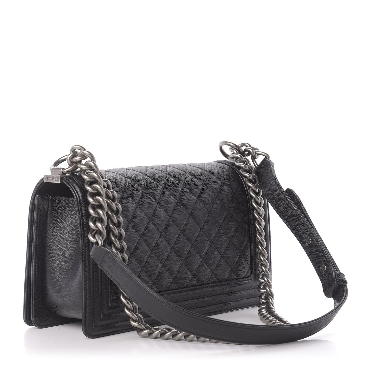 Caviar Quilted Medium Boy Flap Black