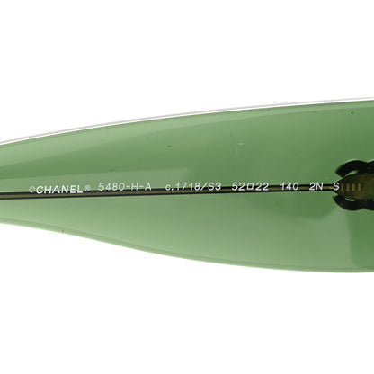 Chanel Acetate Pearl Rectangle Sunglasses 5480-H-A Dark Green 5 of 8