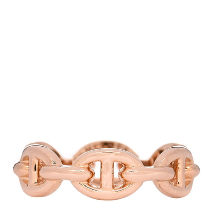 Hermes 18K Rose Gold PM Chaine d'Ancre Enchainee Ring 52 6 1 of 6
