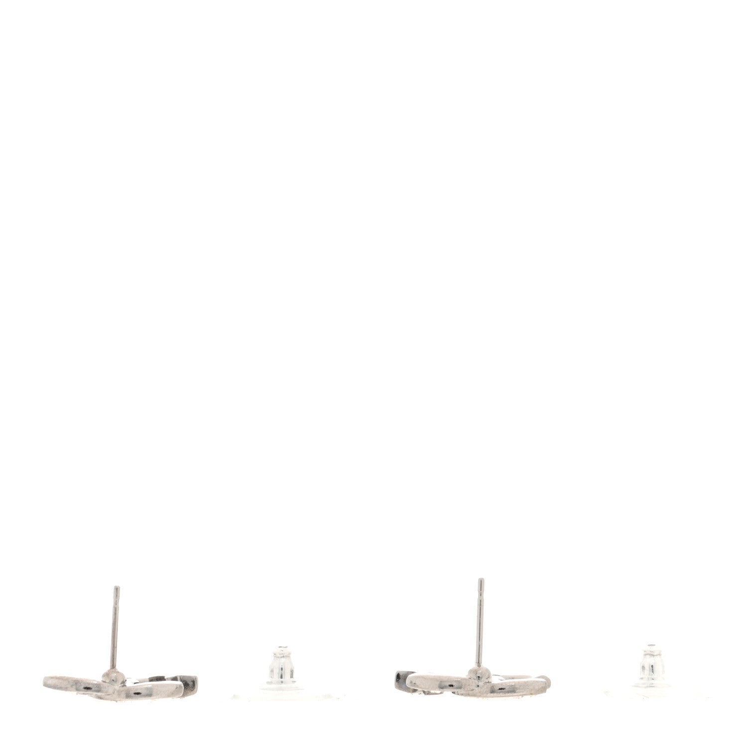 Chanel Crystal CC Starfall Earrings Silver 3 of 5