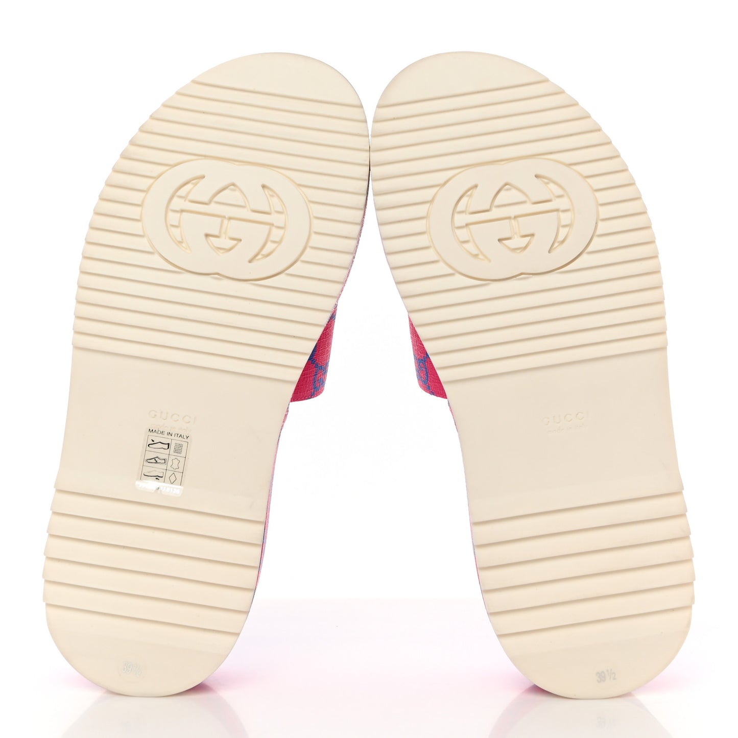 GG Supreme Joy Monogram Angelina Platform Slide Sandals 39.5 Fuxia Blue