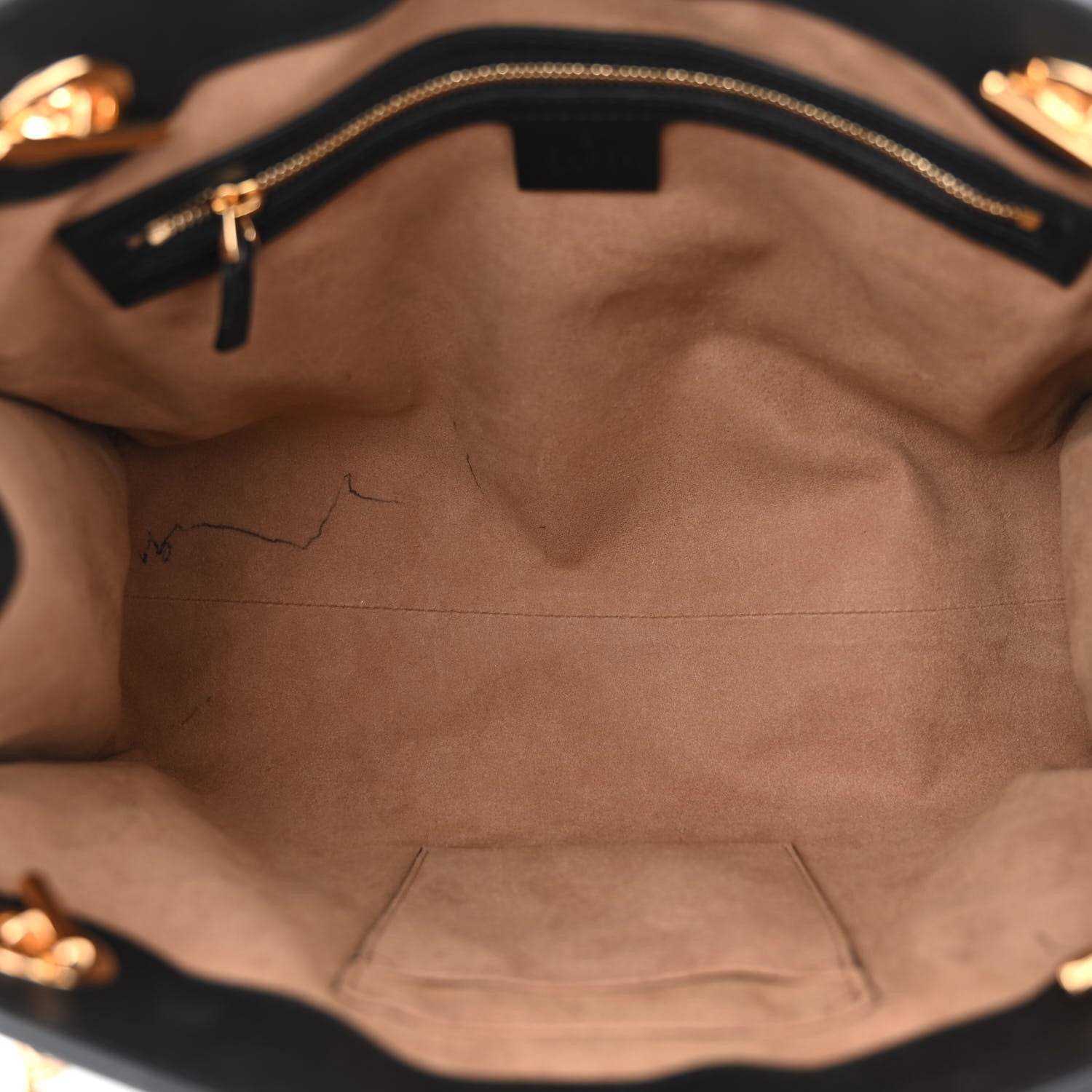 Gucci GG Supreme Monogram Medium Padlock Tote Black 5 of 11