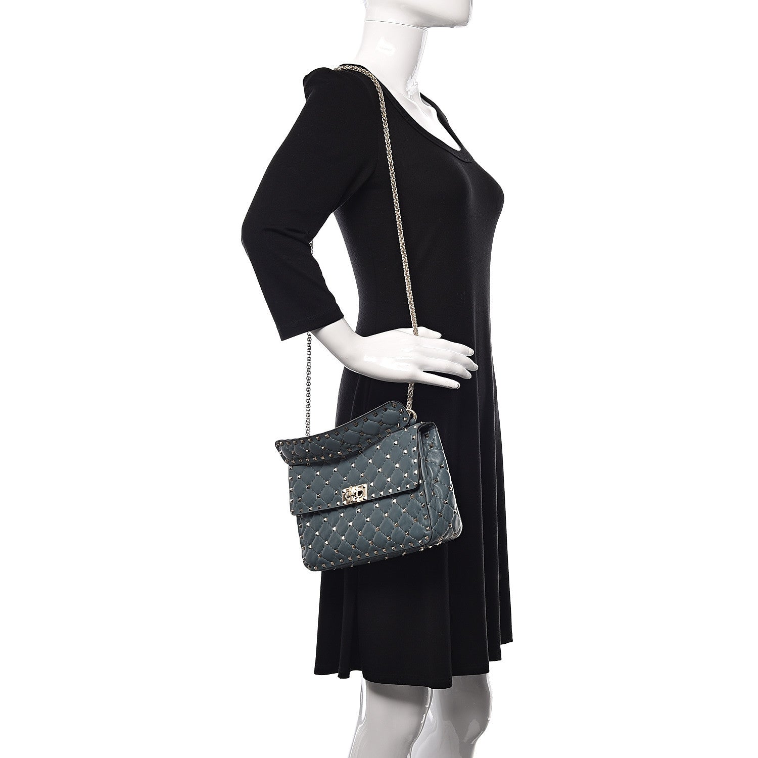 Valentino Garavani Nappa Medium Rockstud Spike Shoulder Bag Giada 2 of 9