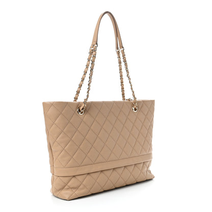 Chanel Caviar Quilted Rolled Up Tote Beige 3 of 9