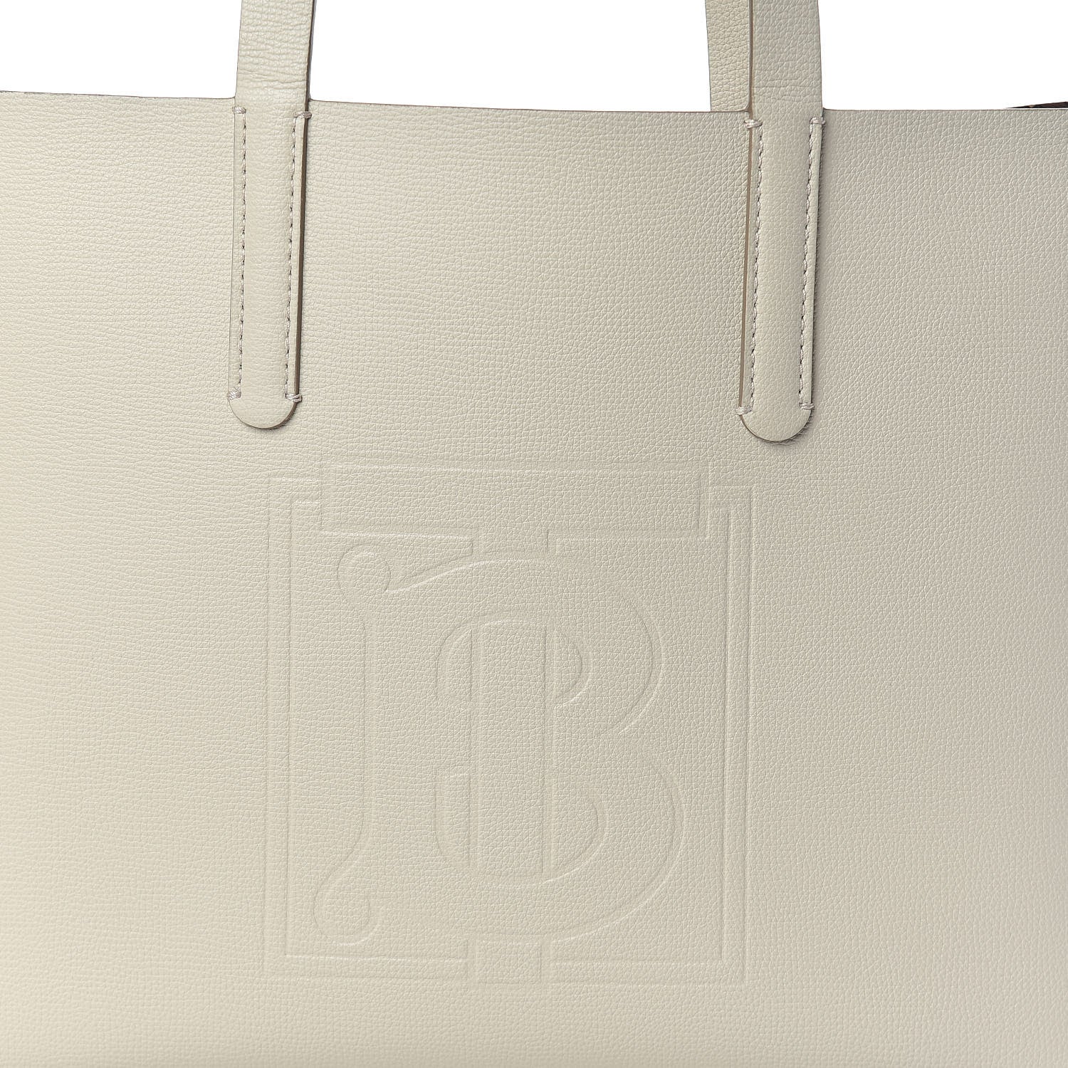 Burberry Calfskin Embossed Monogram Motif Medium Tote Limestone 9 of 9