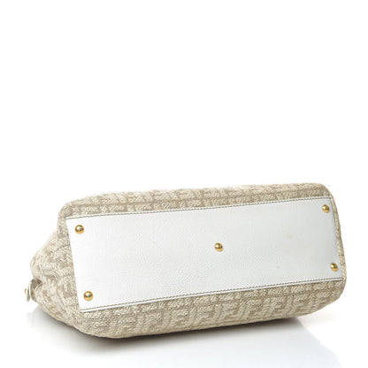 Fendi Corda Zucca Large Peekaboo Iconic Satchel White 4 of 17