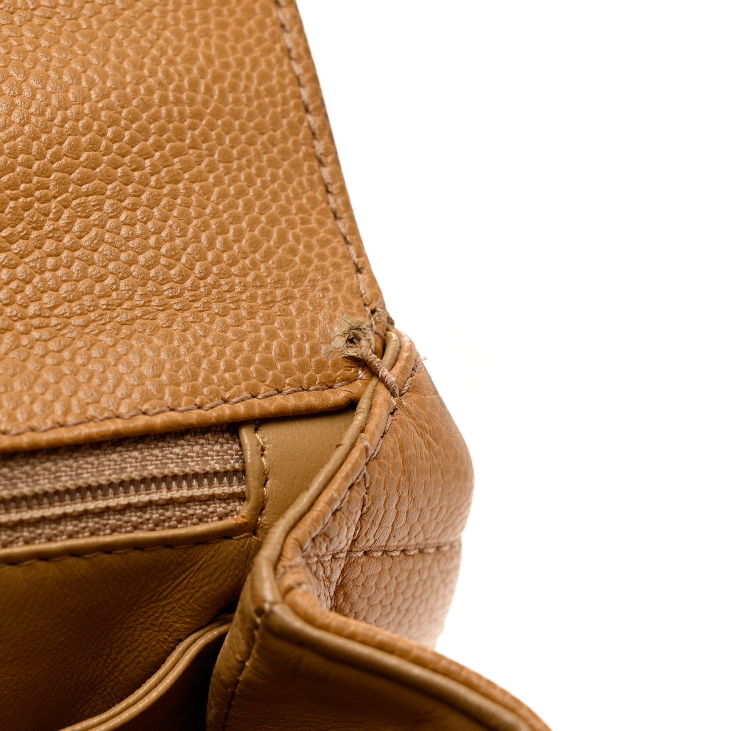Caviar Quilted Jumbo Kelly Flap Beige