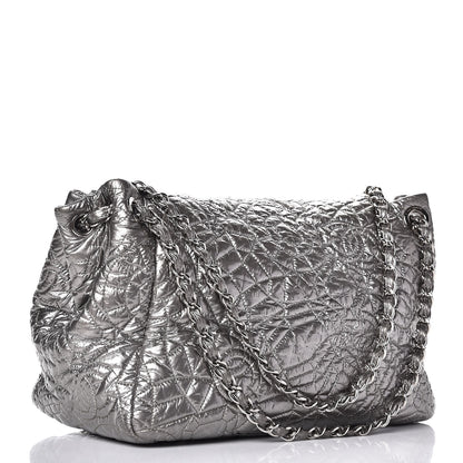 Chanel Vinyl Graphic Edge Accordion Flap Bag Silver 3 of 9