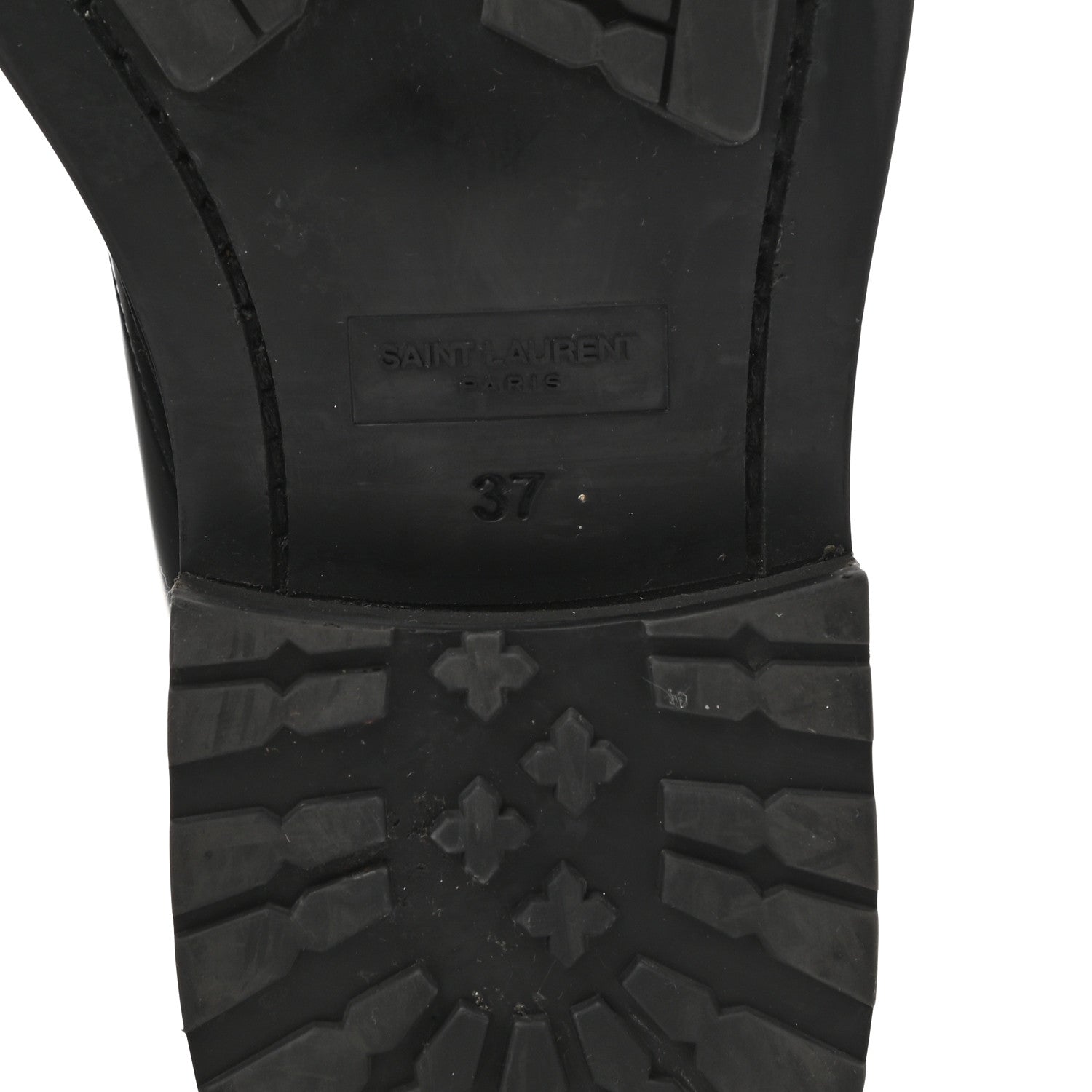 Saint Laurent Calfskin Womens Army Combat Boots 37 Black 6 of 9