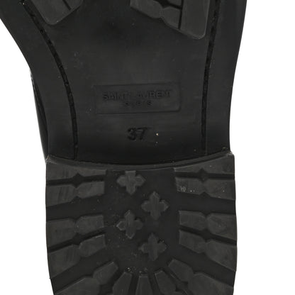 Saint Laurent Calfskin Womens Army Combat Boots 37 Black 6 of 9