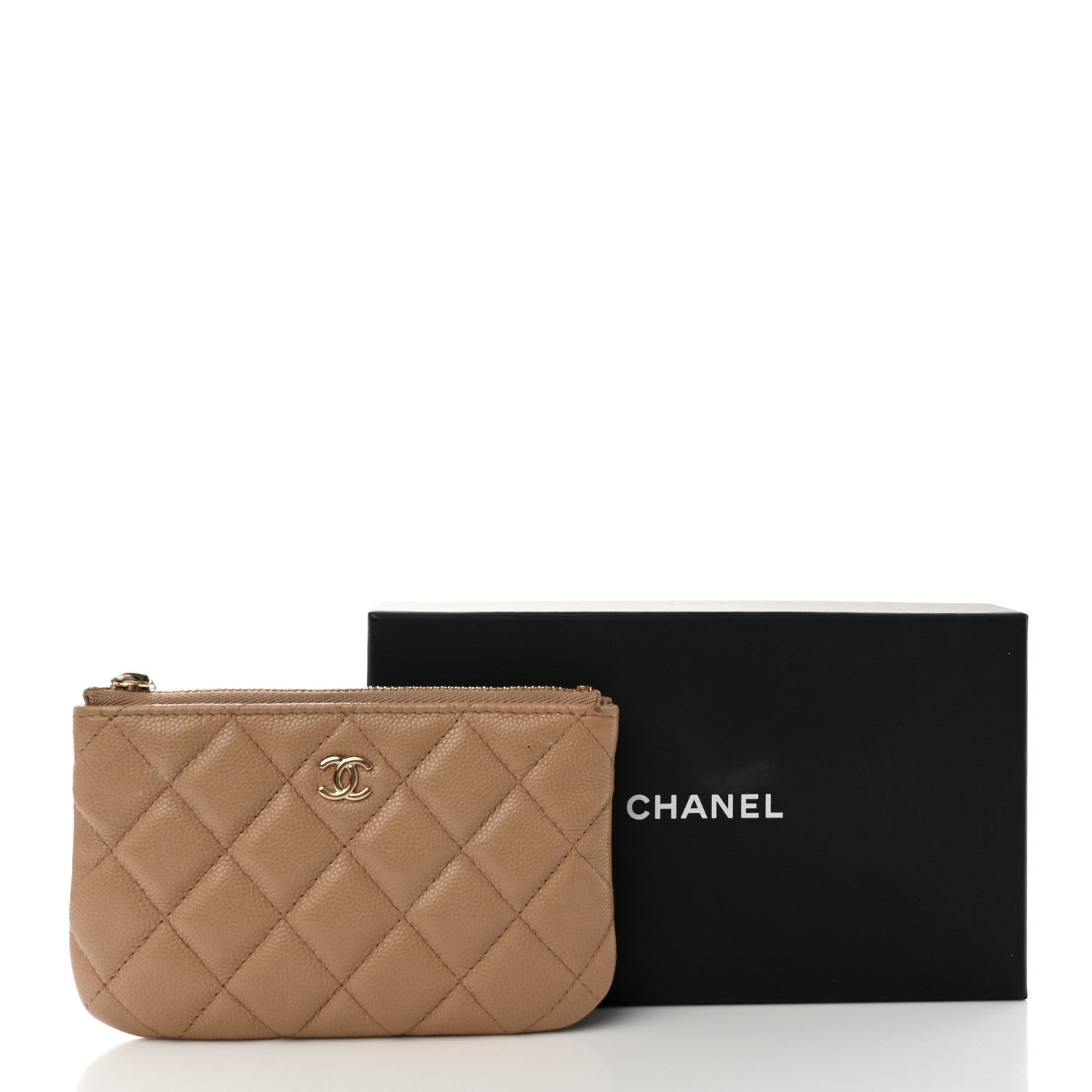 Chanel Caviar Quilted Small Cosmetic Case Beige 7 of 7