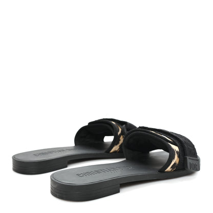 Christian Dior Technical Stretch Fabric Leopard Dio(r)evolution Slide Sandals 39 Black Natural 5 of 11