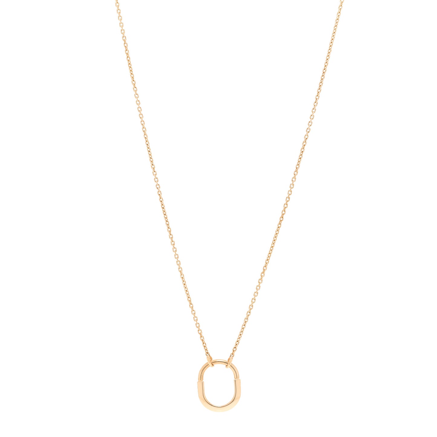 18K Yellow Gold Small Lock Pendant Necklace