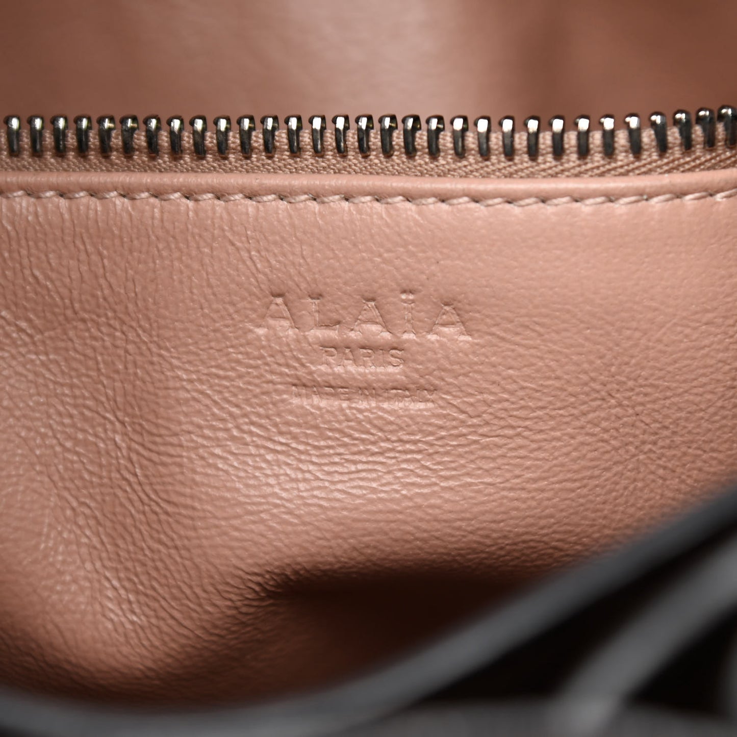 Calfskin Crocodile Embossed Bucket Bag Brown