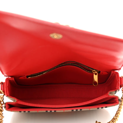 Burberry Patent 1983 Knight Check Link Shoulder Bag Bright Red 5 of 9
