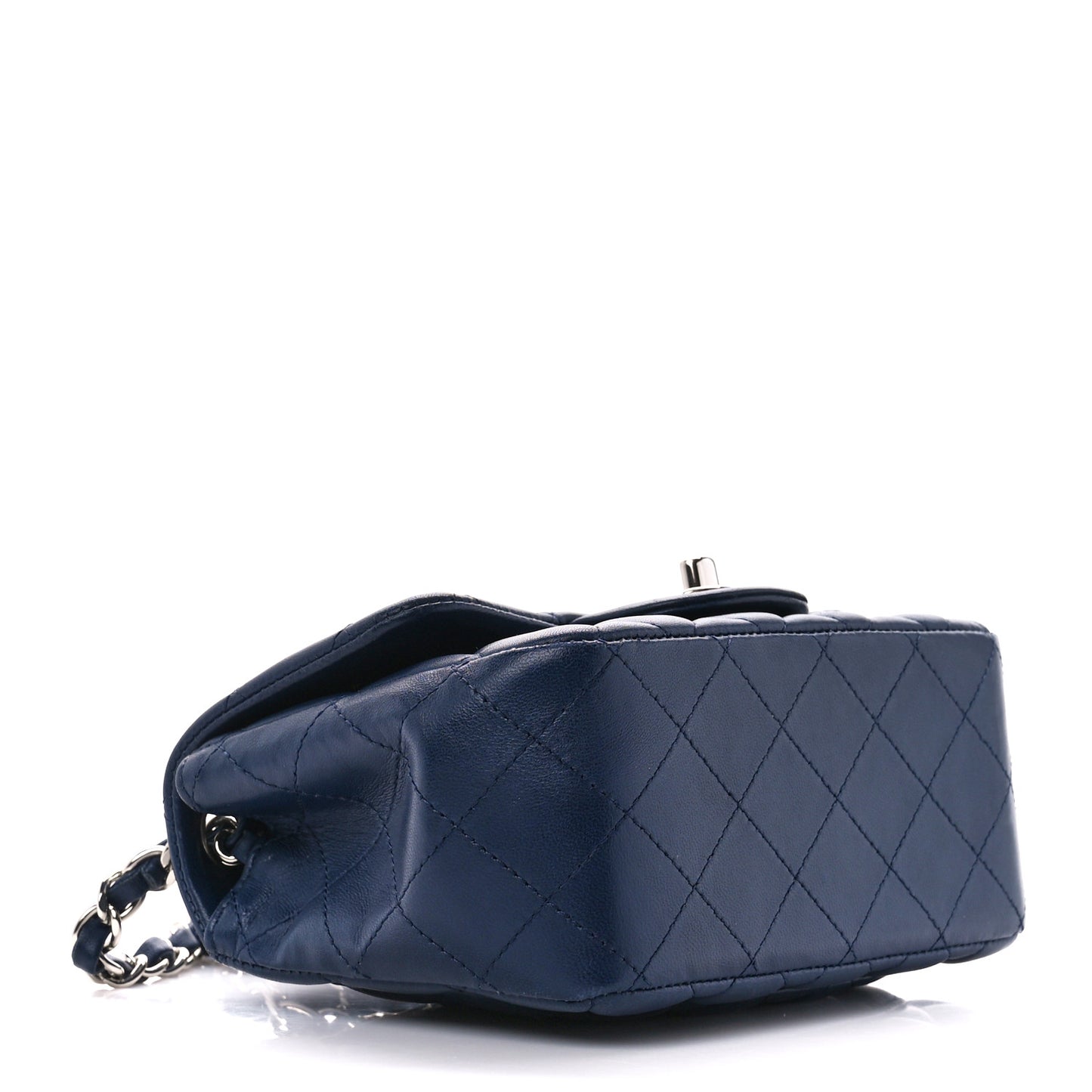 Lambskin Quilted Mini Square Flap Navy