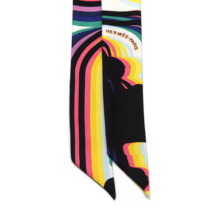 Hermes Silk Brides De Gala Shadow Twilly Black Jaune Multicolor 2 of 4
