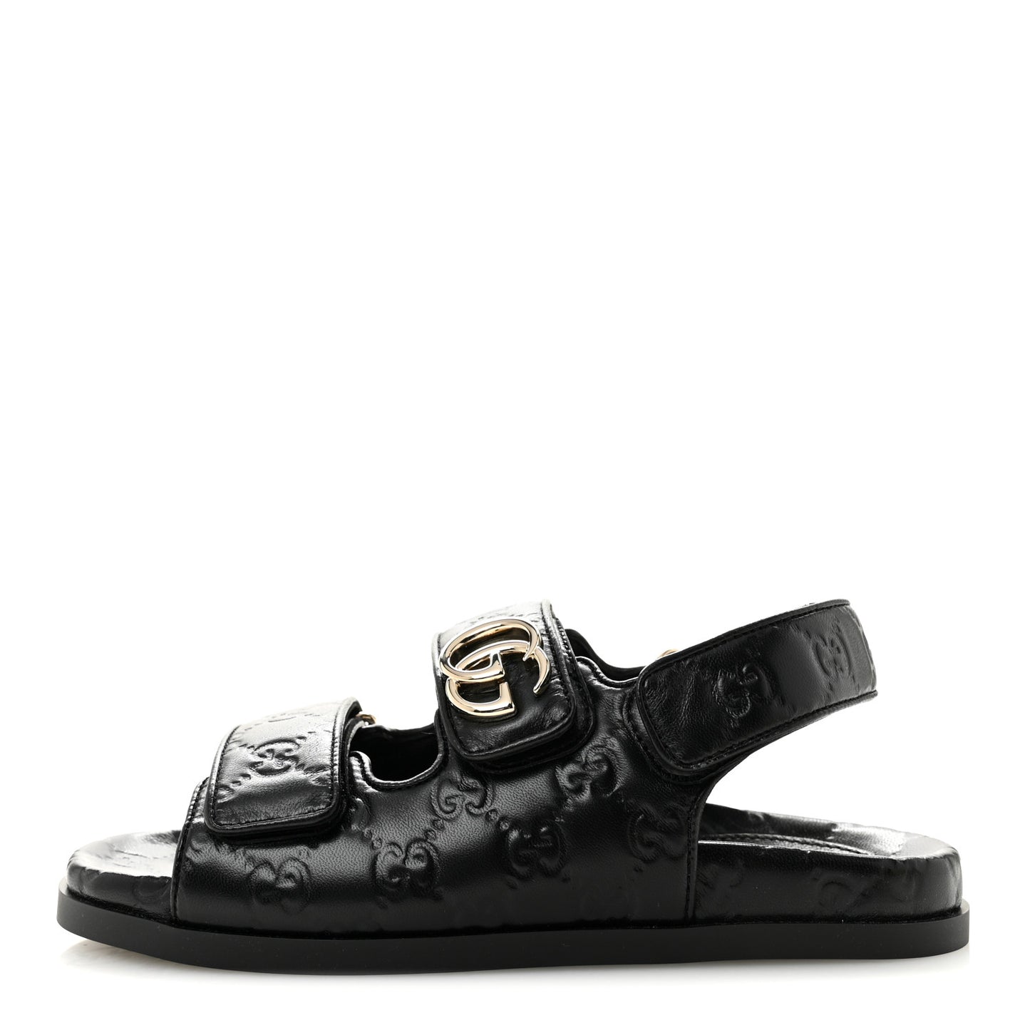 Guccissima GG Embossed Womens Sandals 36 Black