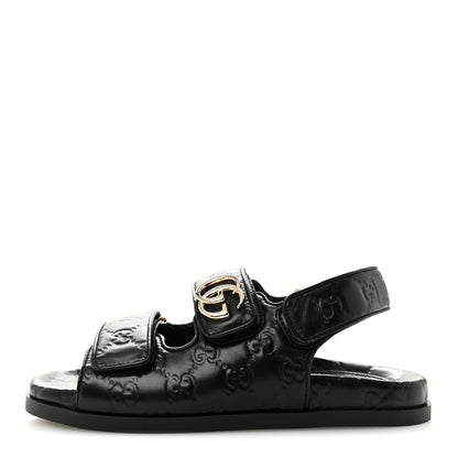 Gucci Guccissima GG Embossed Womens Sandals 36 Black 1 of 10