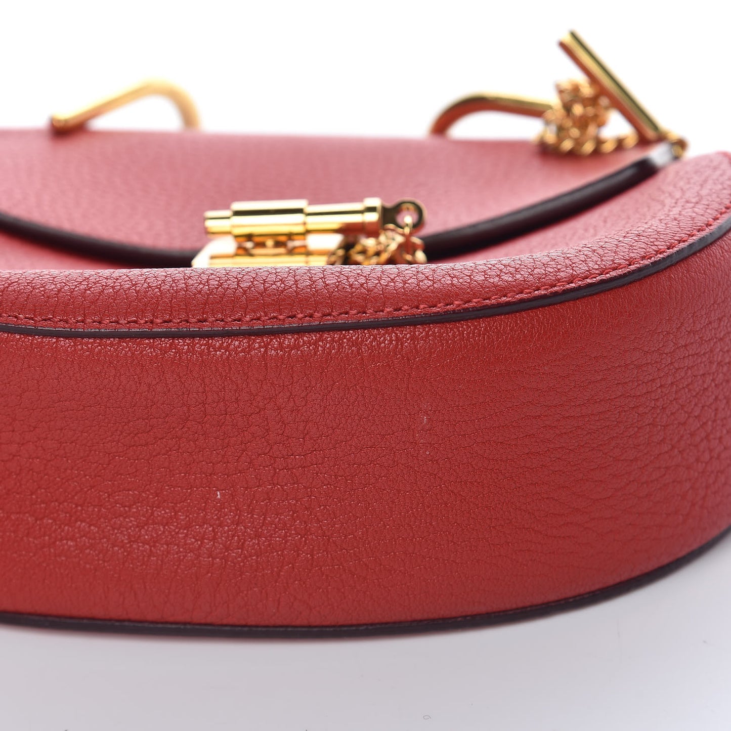Grained Lambskin Mini Drew Shoulder Bag Plaid Red