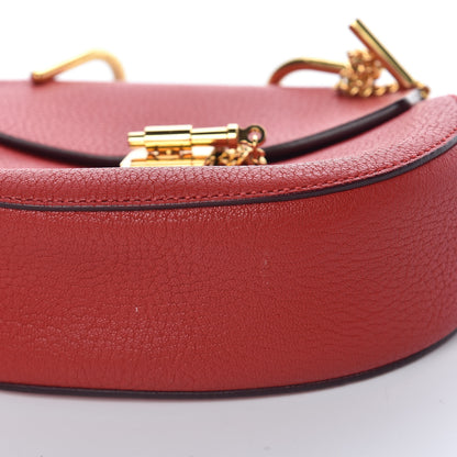 Chloe Grained Lambskin Mini Drew Shoulder Bag Plaid Red 8 of 12