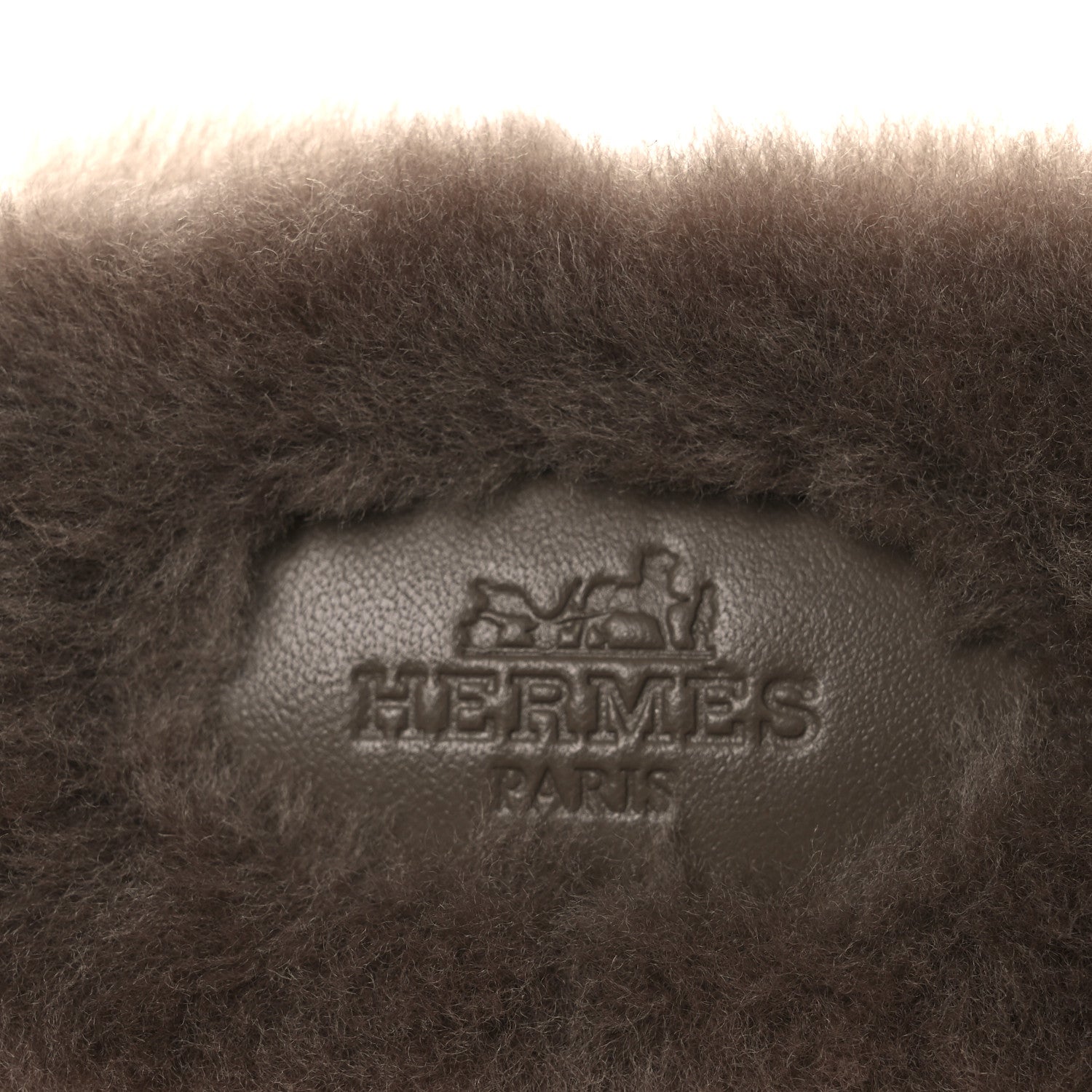 Hermes Woolskin Oran Sandals 37 Etoupe 9 of 10