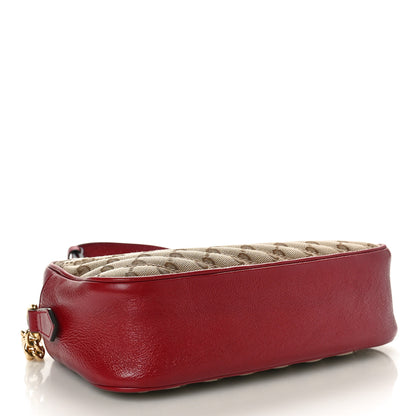 Gucci Monogram Azalea Calfskin Matelasse Diagonal Small GG Marmont Chain Shoulder Bag Beige Ebony New Cherry Red 4 of 13