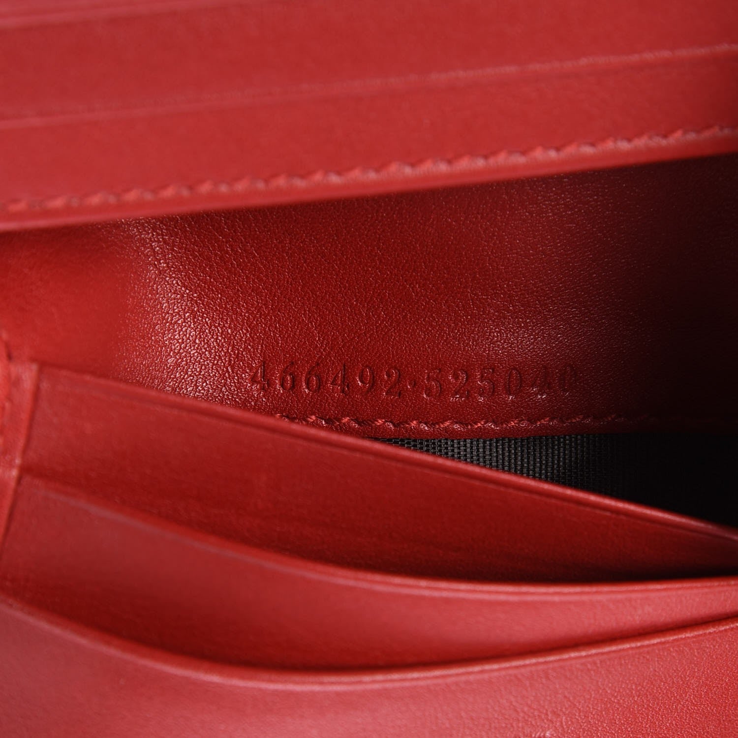 Gucci Calfskin Matelasse GG Marmont Card Case Wallet Hibiscus Red 8 of 9