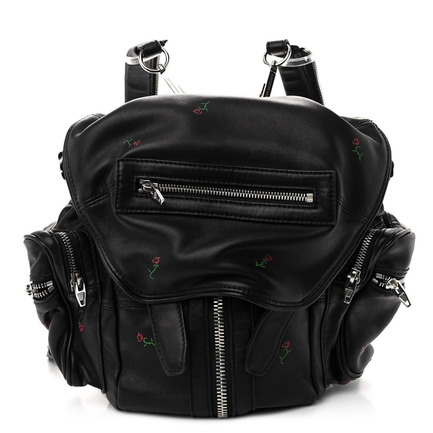 Alexander Wang Lambskin Rose Studded Mini Marti Convertible Backpack Black Rhodium Hardware 1 of 9