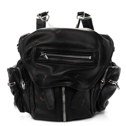 Alexander Wang Lambskin Rose Studded Mini Marti Convertible Backpack Black Rhodium Hardware 1 of 9