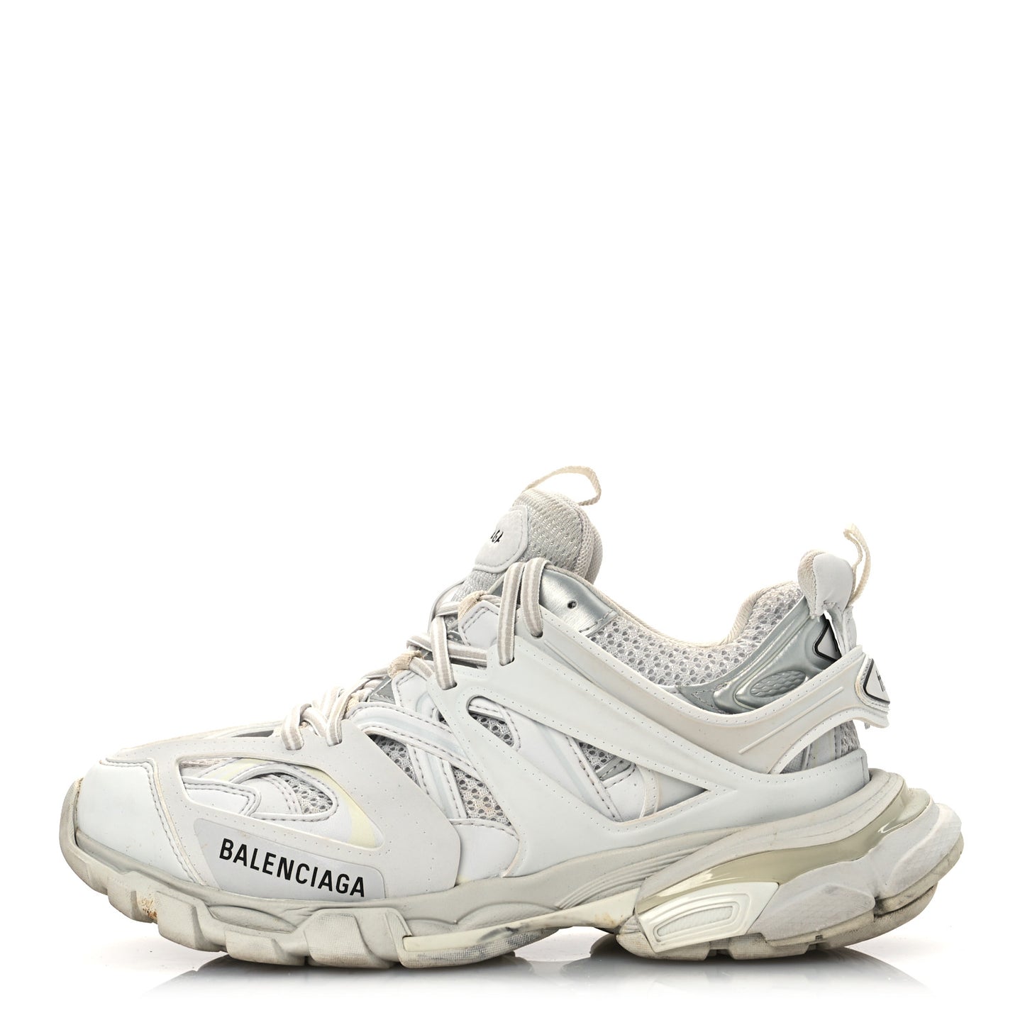 Rubber Mesh Fabric Monocolor Recycled Sole Womens Track Sneakers 38 White