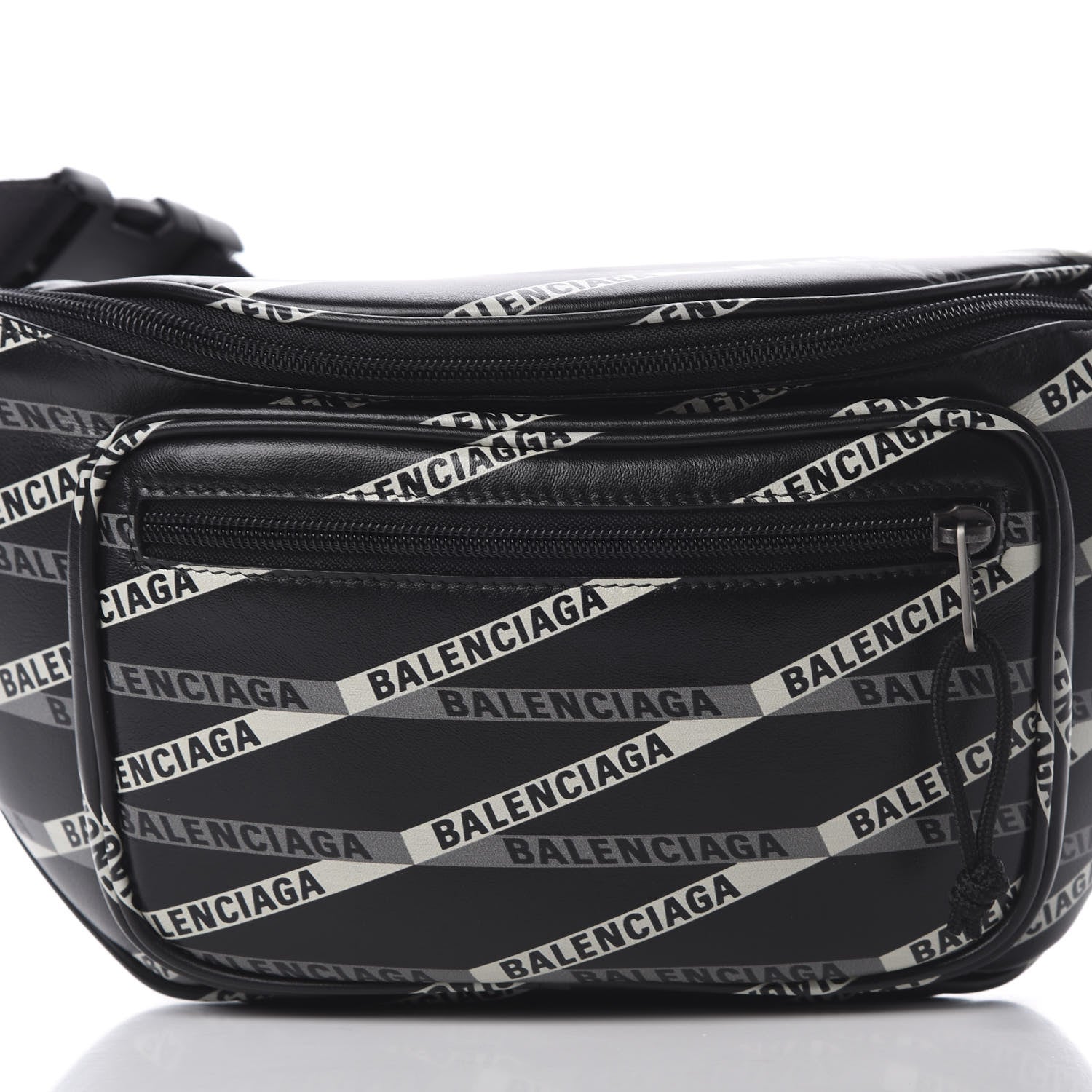 Balenciaga Smooth Calfskin Losange Monogram Explorer Belt Bag Black Grey 8 of 10