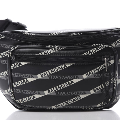 Balenciaga Smooth Calfskin Losange Monogram Explorer Belt Bag Black Grey 8 of 10